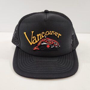 Vintage Vancouver Canada Trucker Hat Orca Killer Whale Logo Patch